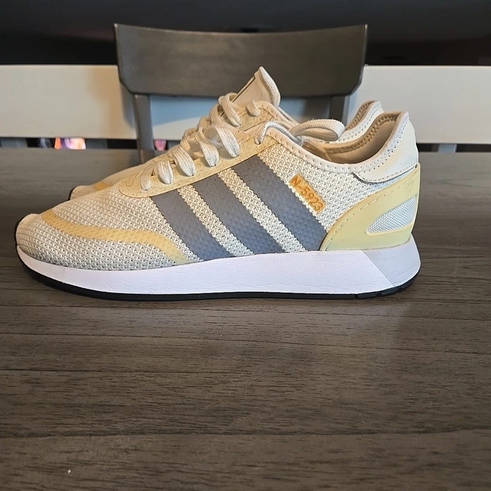 Adidas Men's Cream and Gray Sneakers